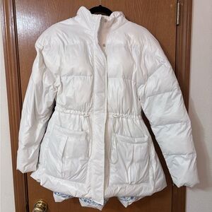 POPFLEX pearl peplum puffer jacket